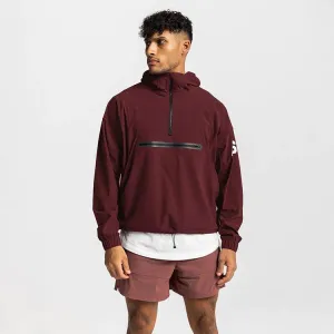 Men's Lightweight Hooded Windbreaker with Front Zipper Pocket