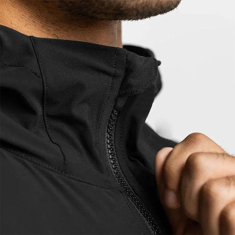 Men's Lightweight Hooded Windbreaker with Front Zipper Pocket