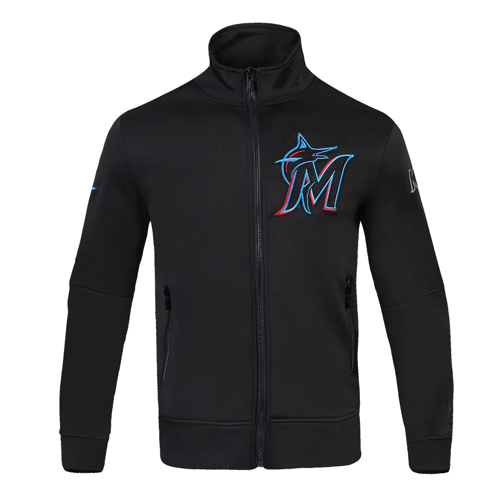 MLB MIAMI MARLINS CLASSIC MEN'S DK TRACK JACKET (BLACK)