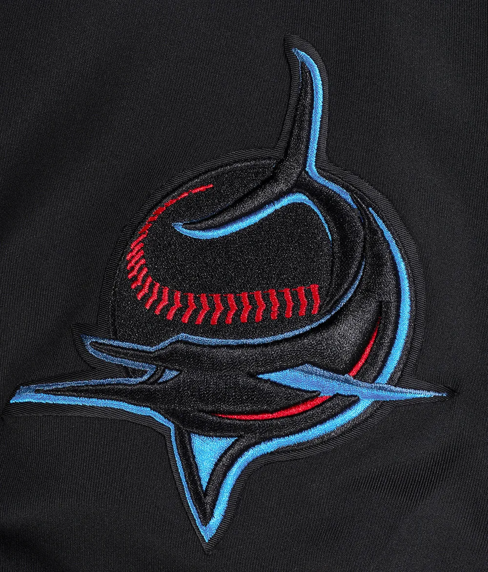 MLB MIAMI MARLINS CLASSIC MEN'S DK TRACK JACKET (BLACK)