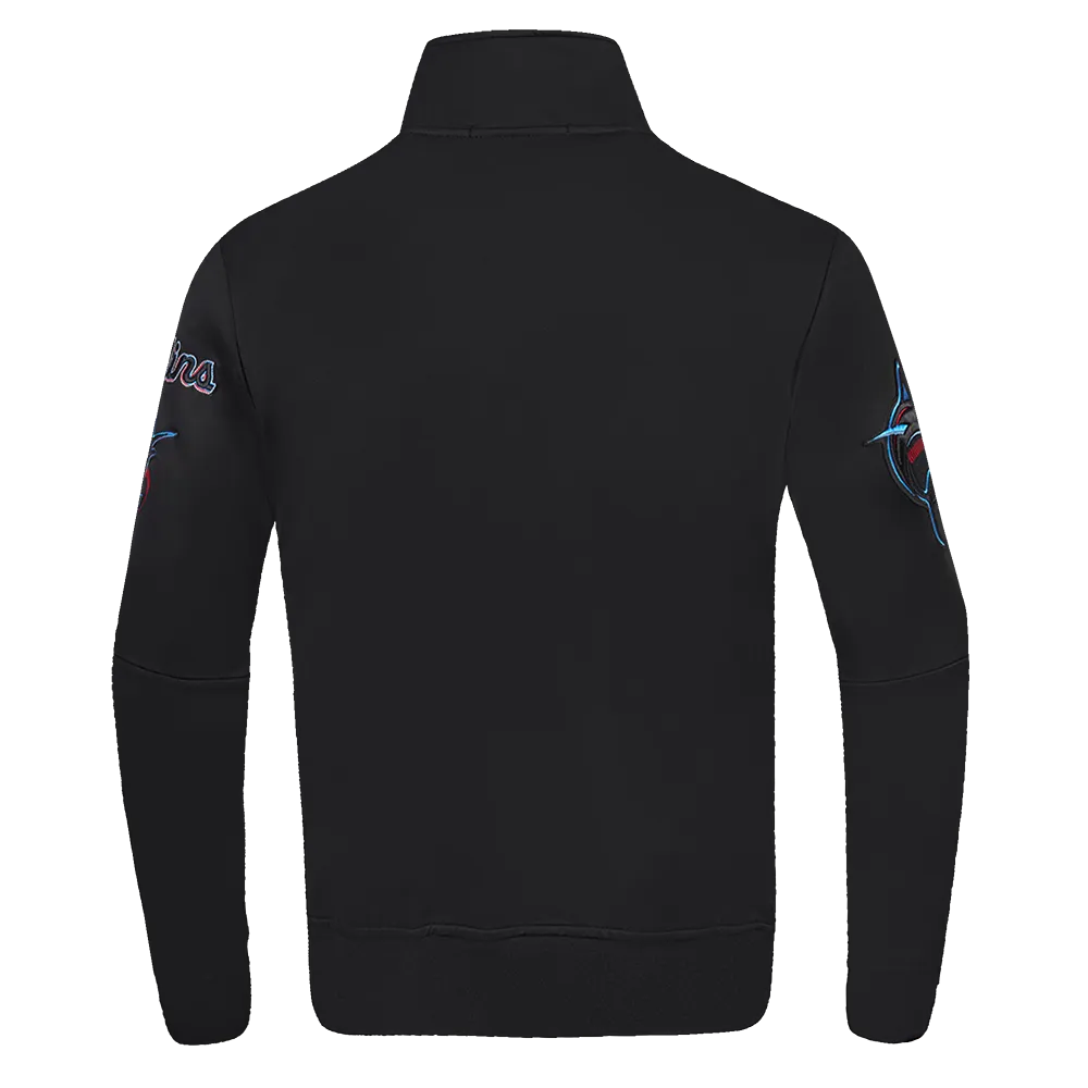MLB MIAMI MARLINS CLASSIC MEN'S DK TRACK JACKET (BLACK)
