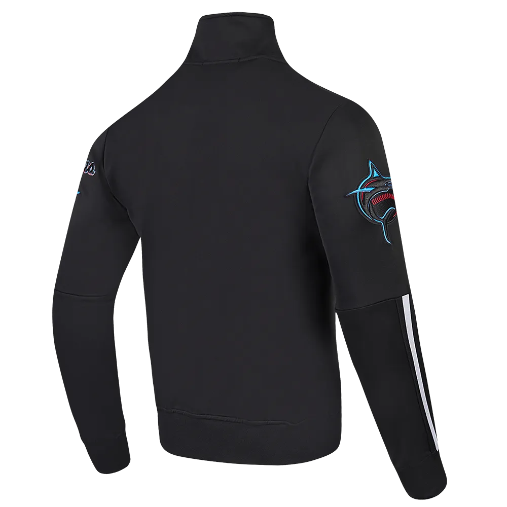 MLB MIAMI MARLINS CLASSIC MEN'S DK TRACK JACKET (BLACK)