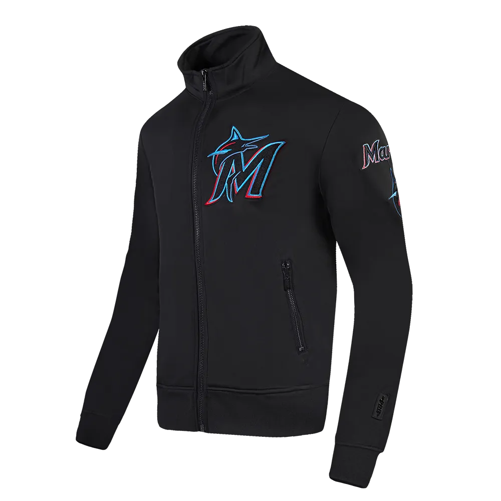 MLB MIAMI MARLINS CLASSIC MEN'S DK TRACK JACKET (BLACK)