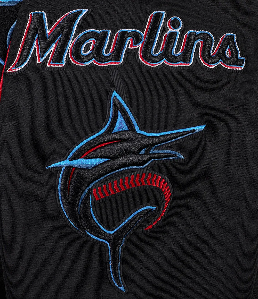 MLB MIAMI MARLINS CLASSIC MEN'S DK TRACK JACKET (BLACK)