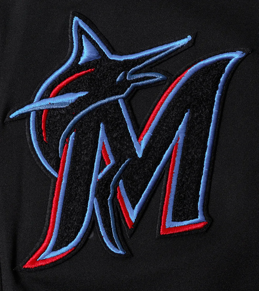 MLB MIAMI MARLINS CLASSIC MEN'S DK TRACK JACKET (BLACK)