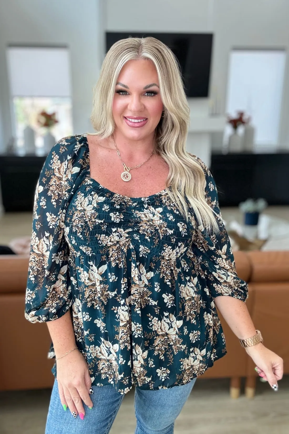 New Beginnings Floral Smocked Top