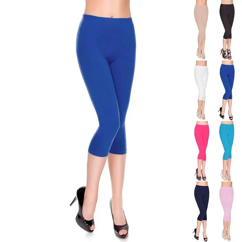 New Ladies Ice Silk Super Elastic Thin Pants Leggings for Summer Yoga and Sport Activities