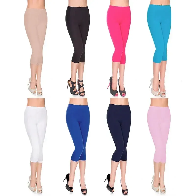 New Ladies Ice Silk Super Elastic Thin Pants Leggings for Summer Yoga and Sport Activities