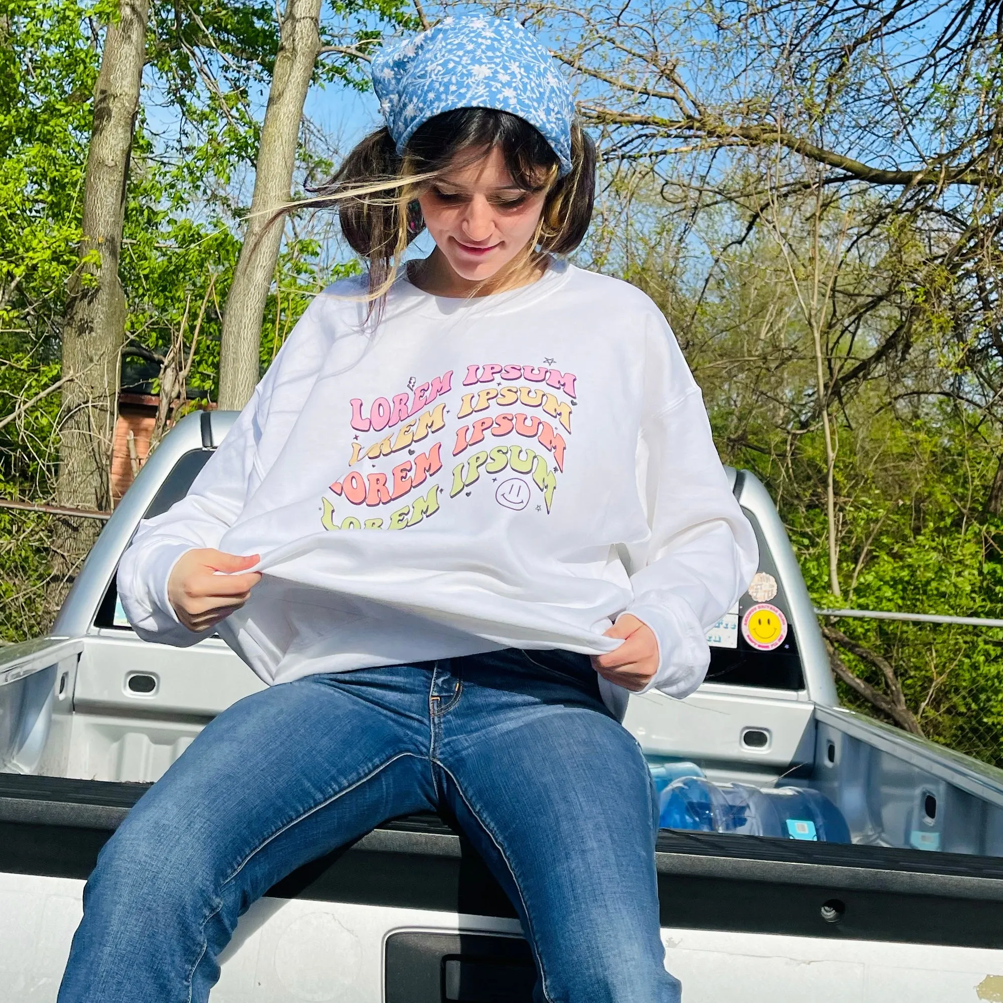 Retro Doodle  Crewneck Sweatshirt - Personalize it with your custom text!