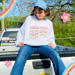 Retro Doodle  Crewneck Sweatshirt - Personalize it with your custom text!