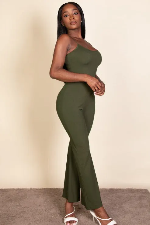 Ribbed Sleeveless Wide Leg Jumpsuit (CAPELLA)