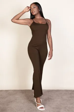 Ribbed Sleeveless Wide Leg Jumpsuit (CAPELLA)