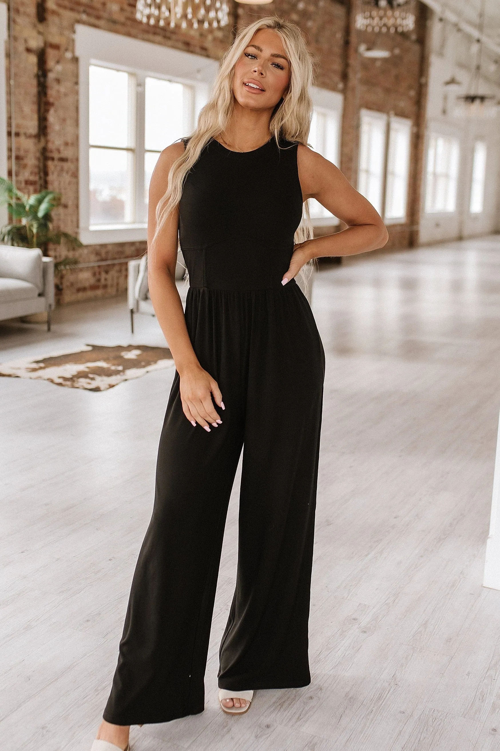 SALE - Omari Sleeveless Wide Leg Jumpsuit | S-XL