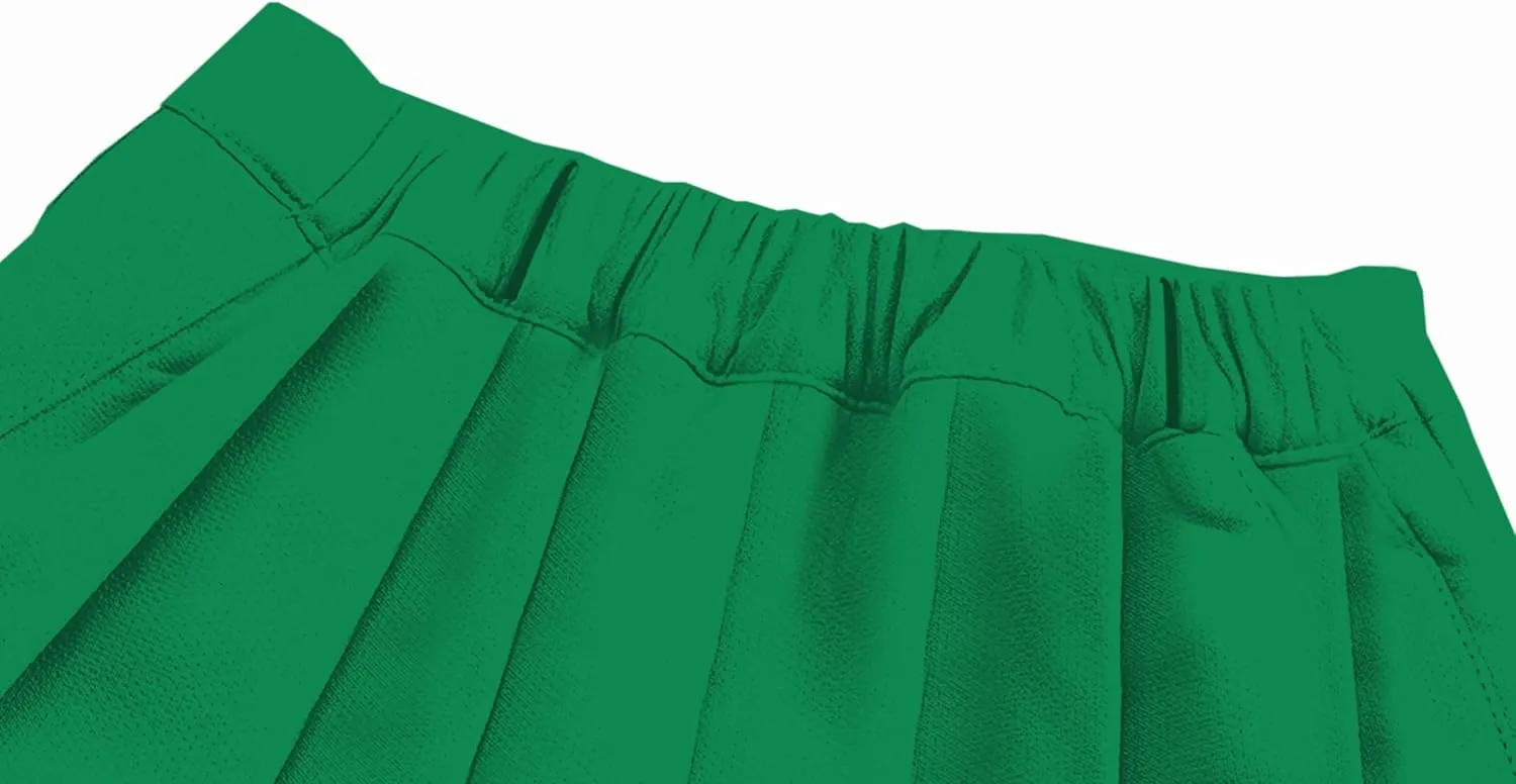 SANGTREE Women's Belted A-Line Stretchy Club Y2k Mini Pleated Skirt with Belt