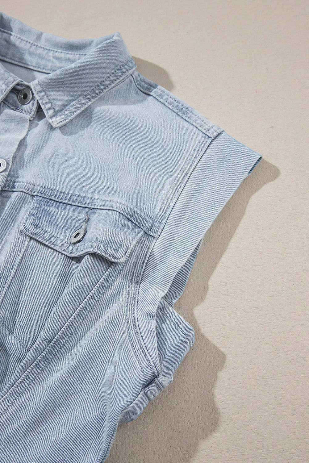 Short Sleeve Button-down Denim Jean Shirt Dress