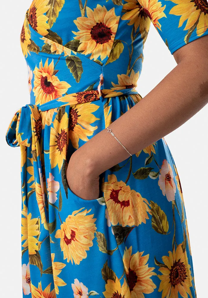 Siobhan Sunflower Print Midi Dress