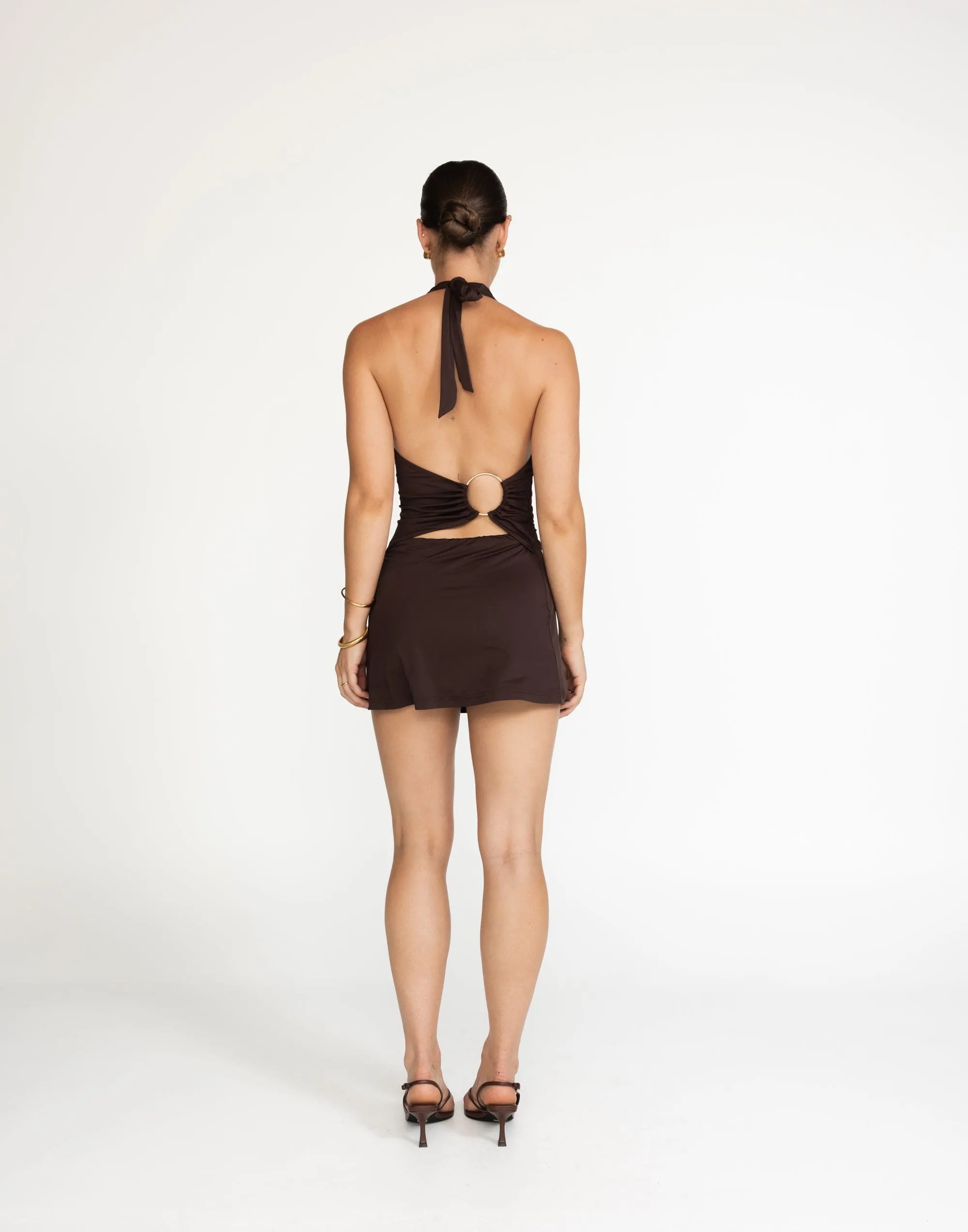 Speakeasy Mini Dress (Cocoa)