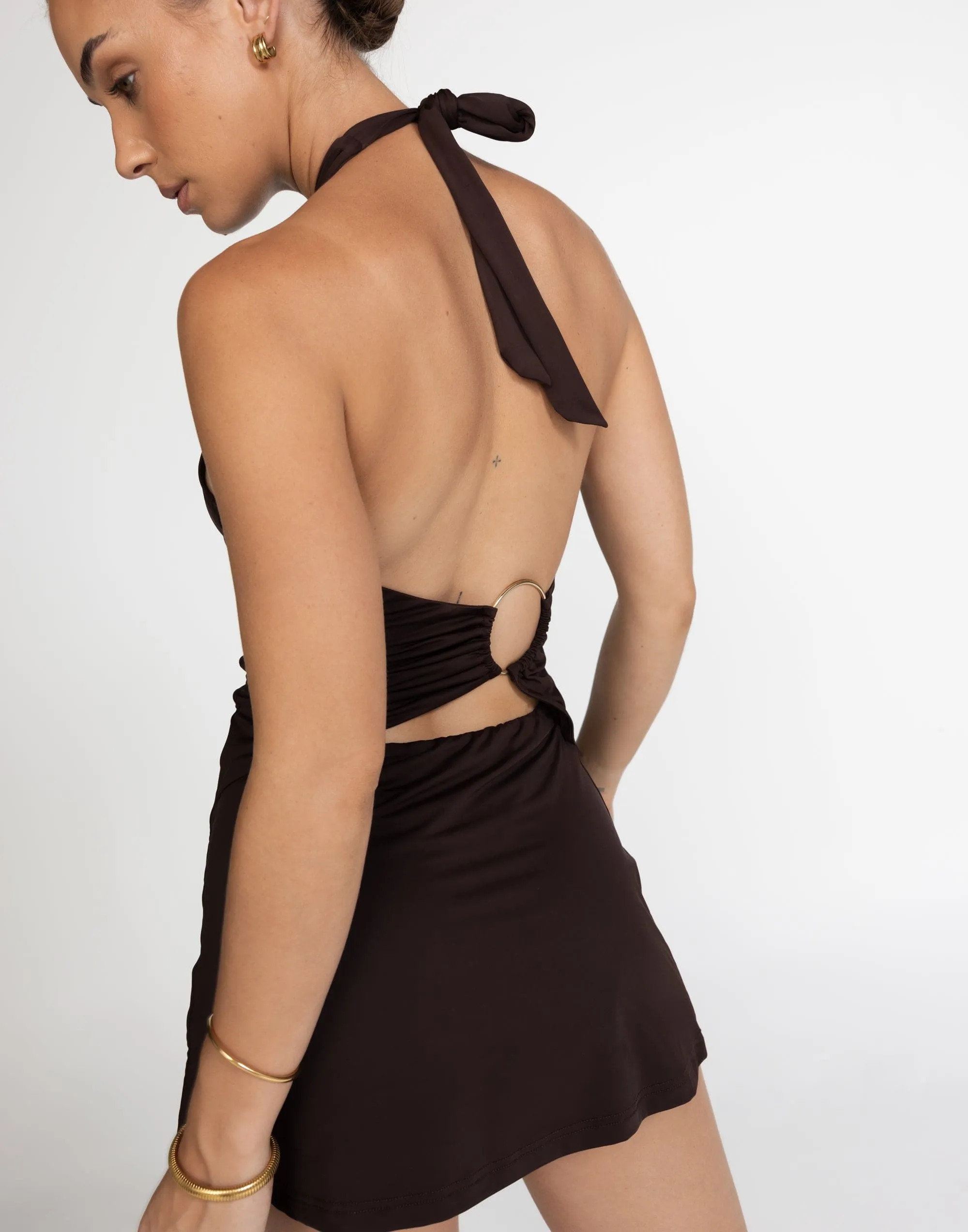 Speakeasy Mini Dress (Cocoa)