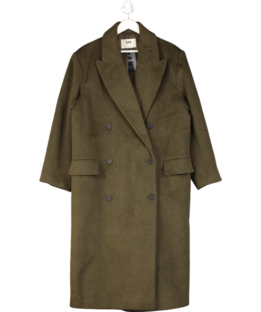 Stradivarius Green Super Oversized Coat UK M