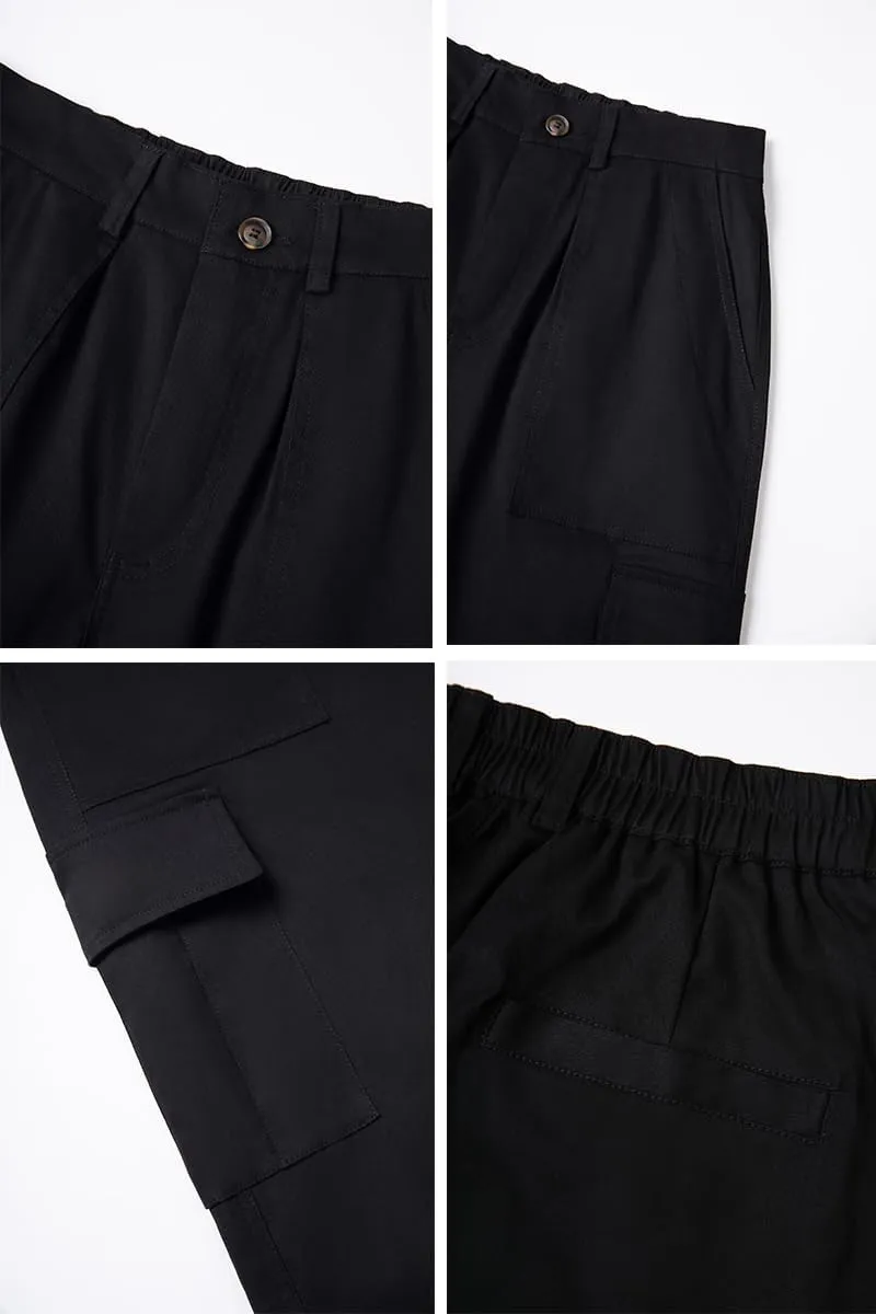 THWEI Cargo Pants for Men Casual Cotton Lightweight Relaxed Fit Stretch Elastic Waist Work Pants