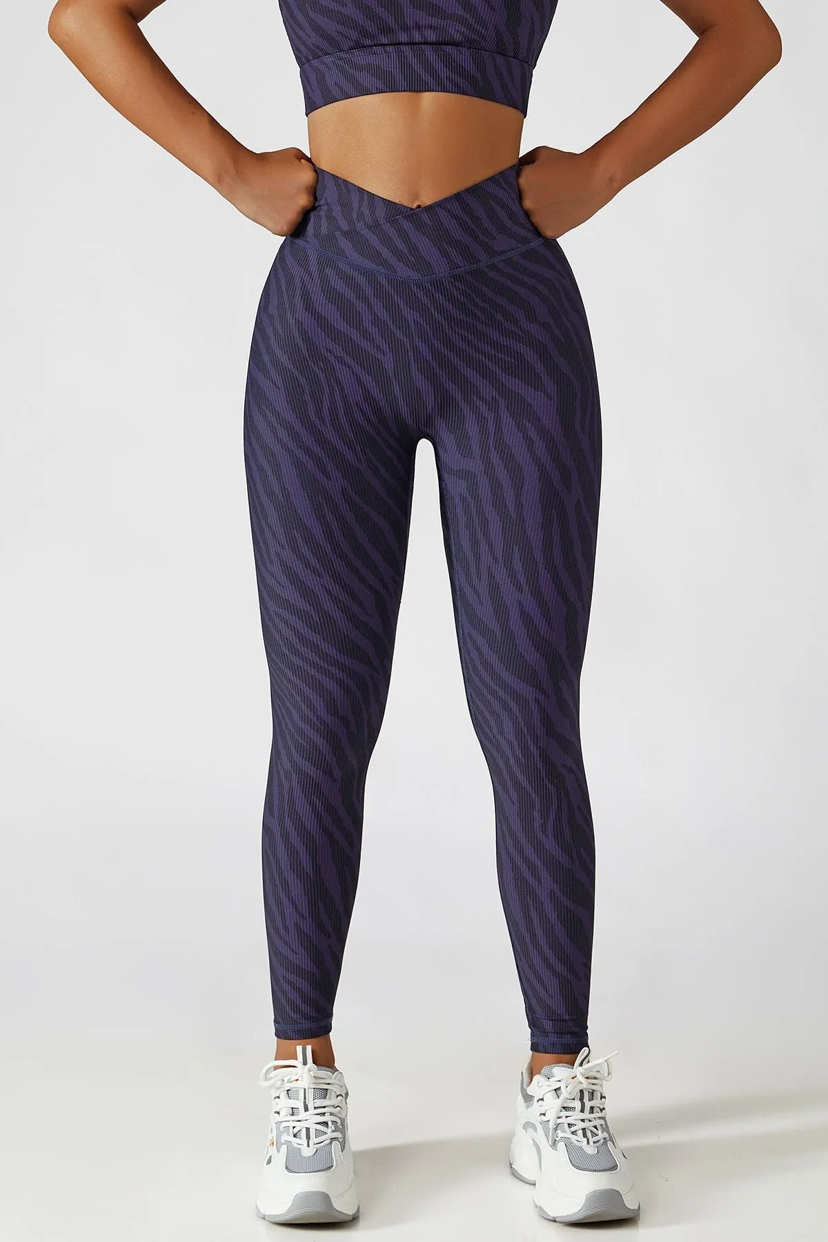 Tie Dye Ribbed Crossover Leggings
