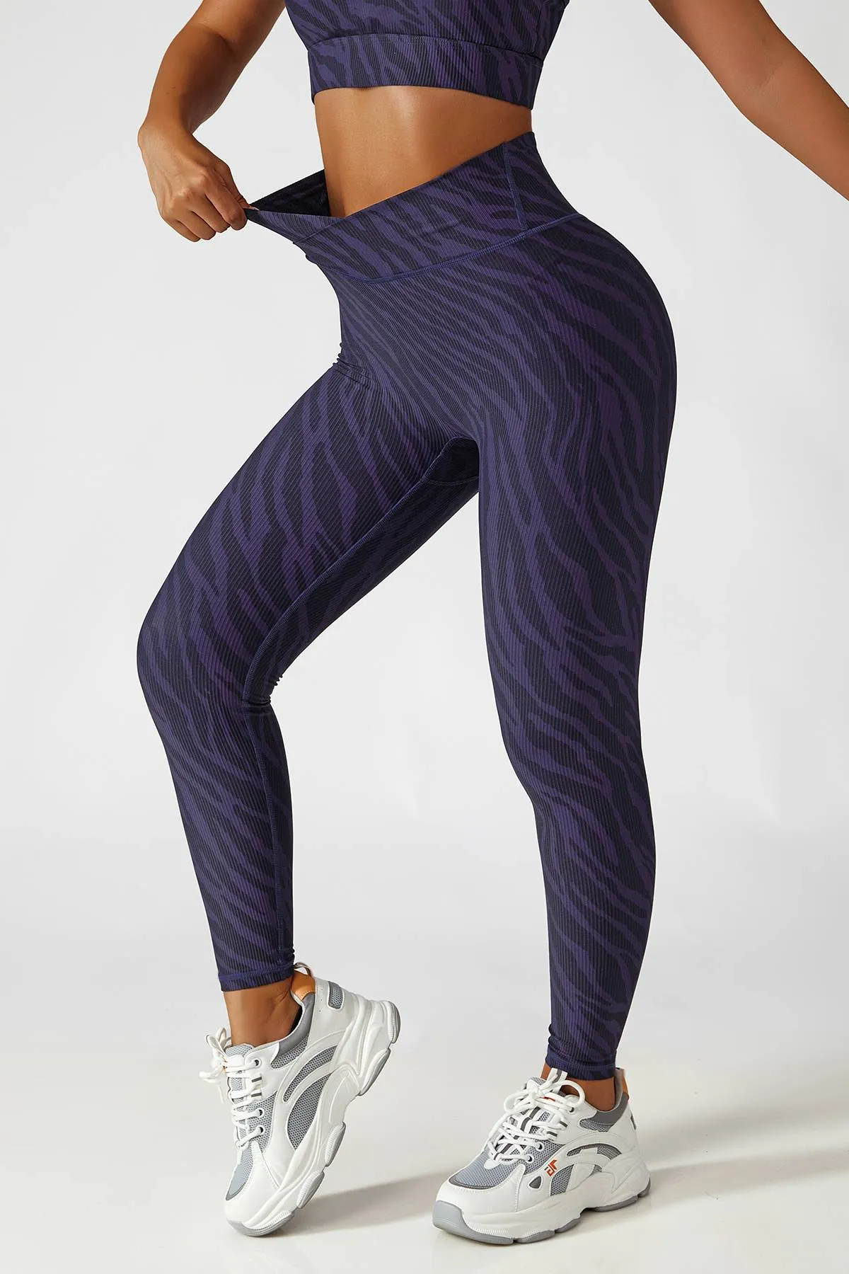 Tie Dye Ribbed Crossover Leggings