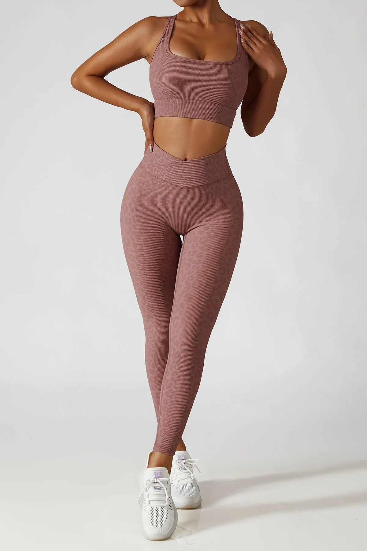 Tie Dye Ribbed Crossover Leggings