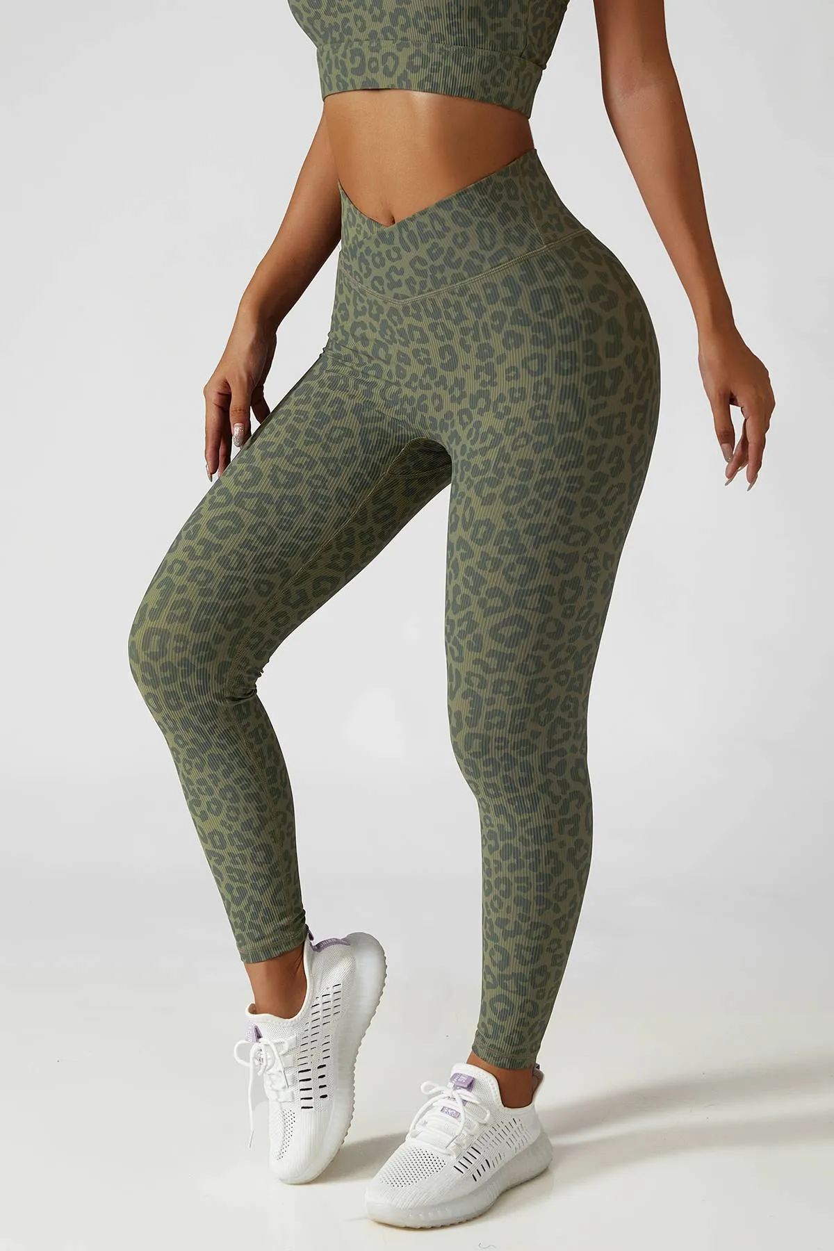 Tie Dye Ribbed Crossover Leggings