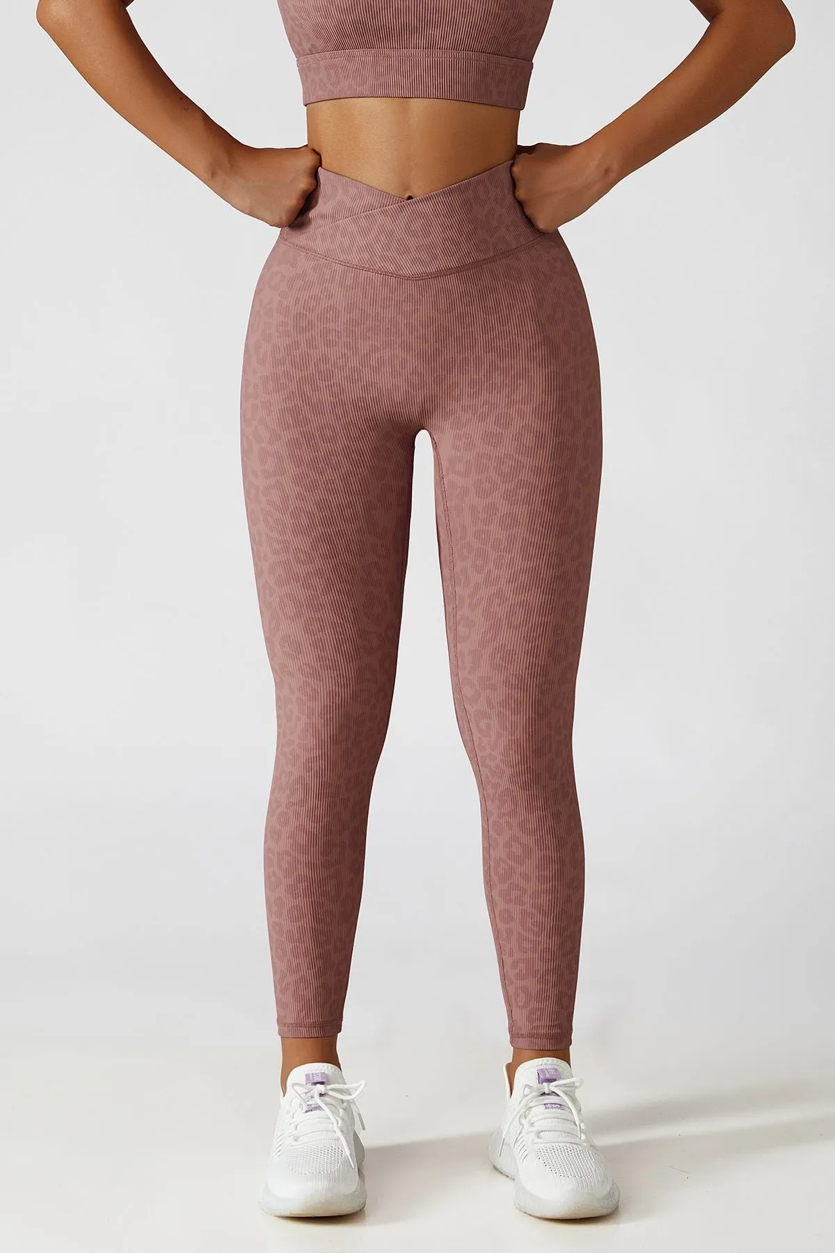Tie Dye Ribbed Crossover Leggings