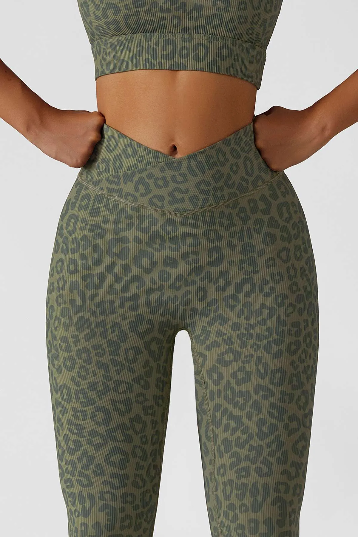 Tie Dye Ribbed Crossover Leggings