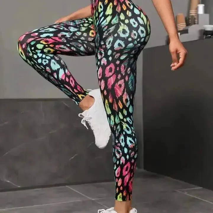 Tie Dye Seamless Leggings Women High Waist Tights for Yoga