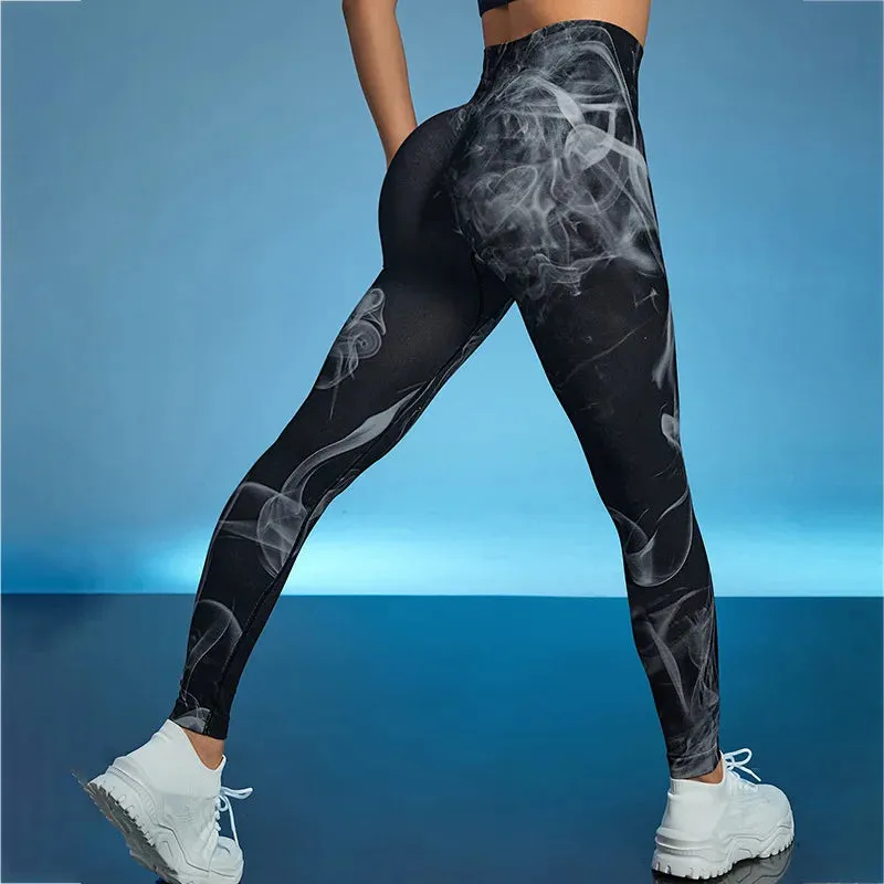 Tie Dye Seamless Leggings Women High Waist Tights for Yoga