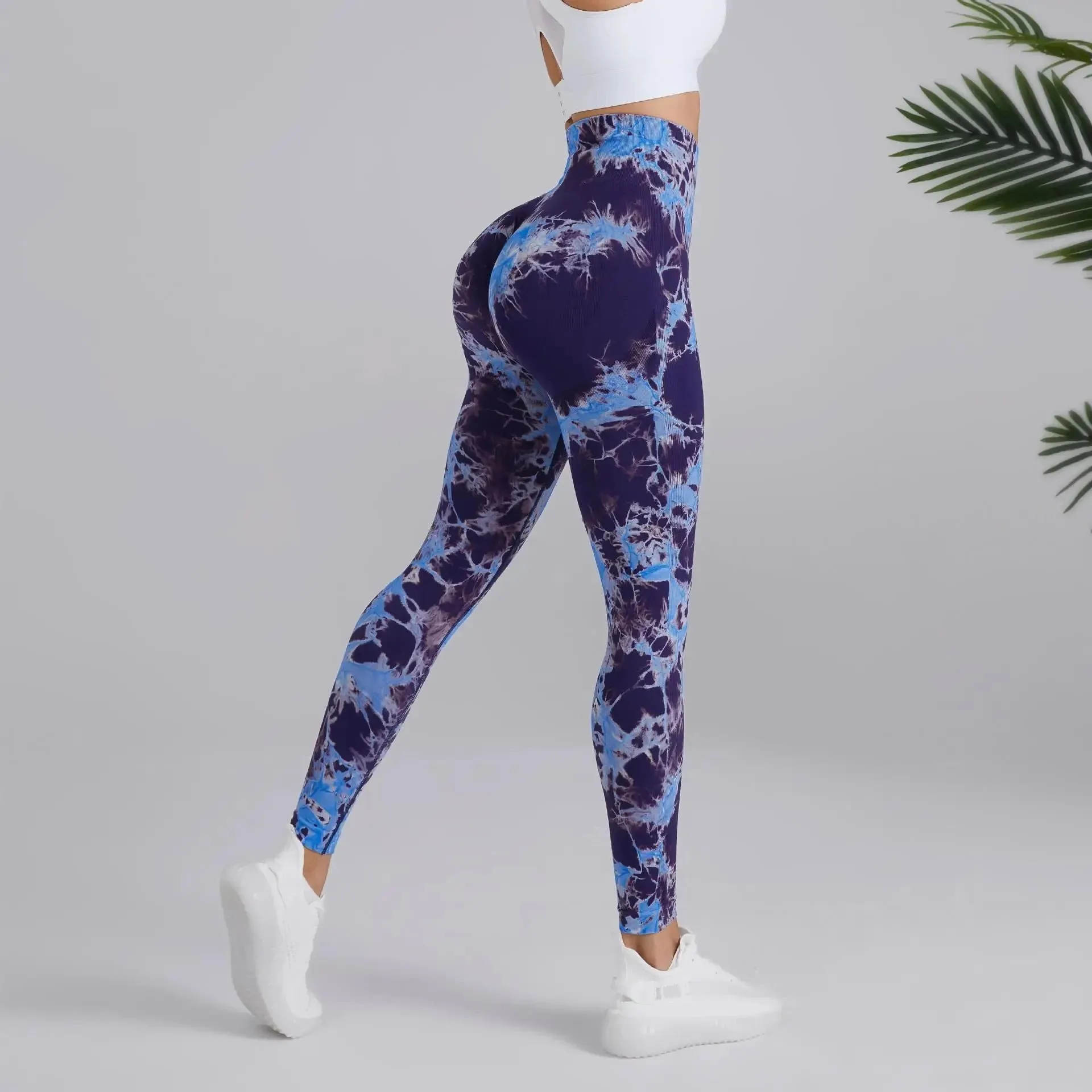 Tie Dye Seamless Leggings Women High Waist Tights for Yoga