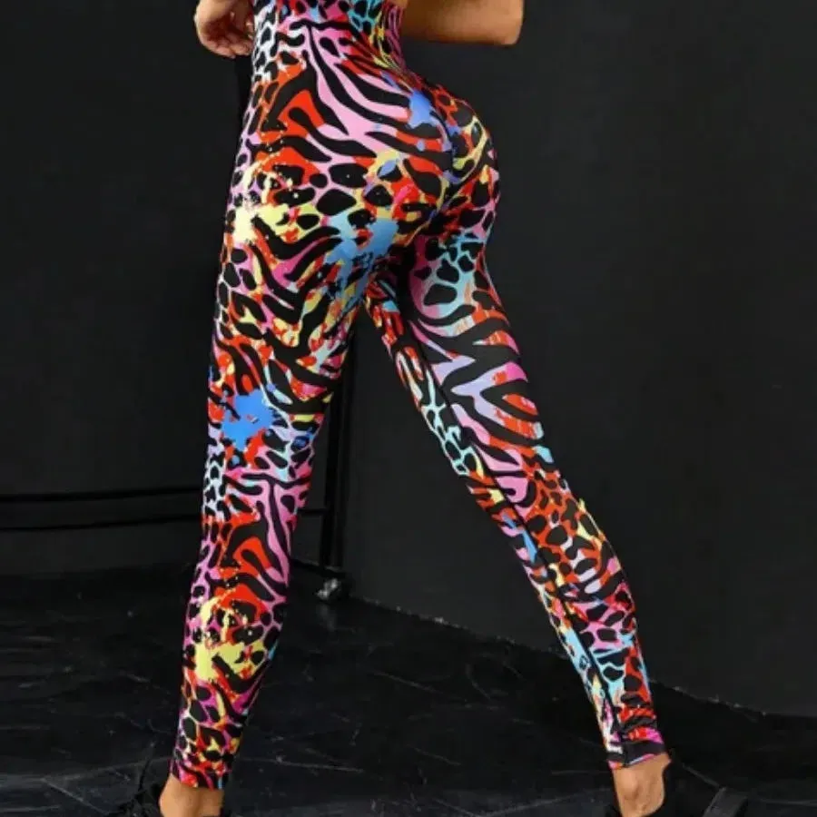 Tie Dye Seamless Leggings Women High Waist Tights for Yoga