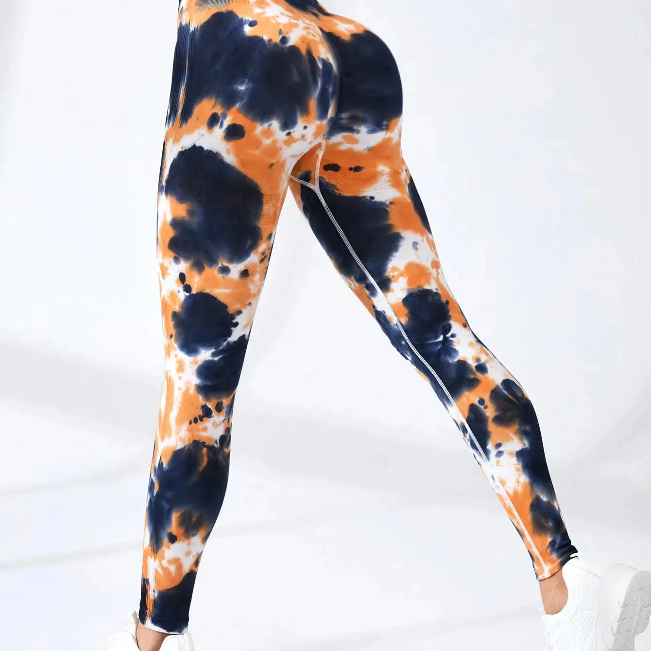 Tie Dye Seamless Leggings Women High Waist Tights for Yoga