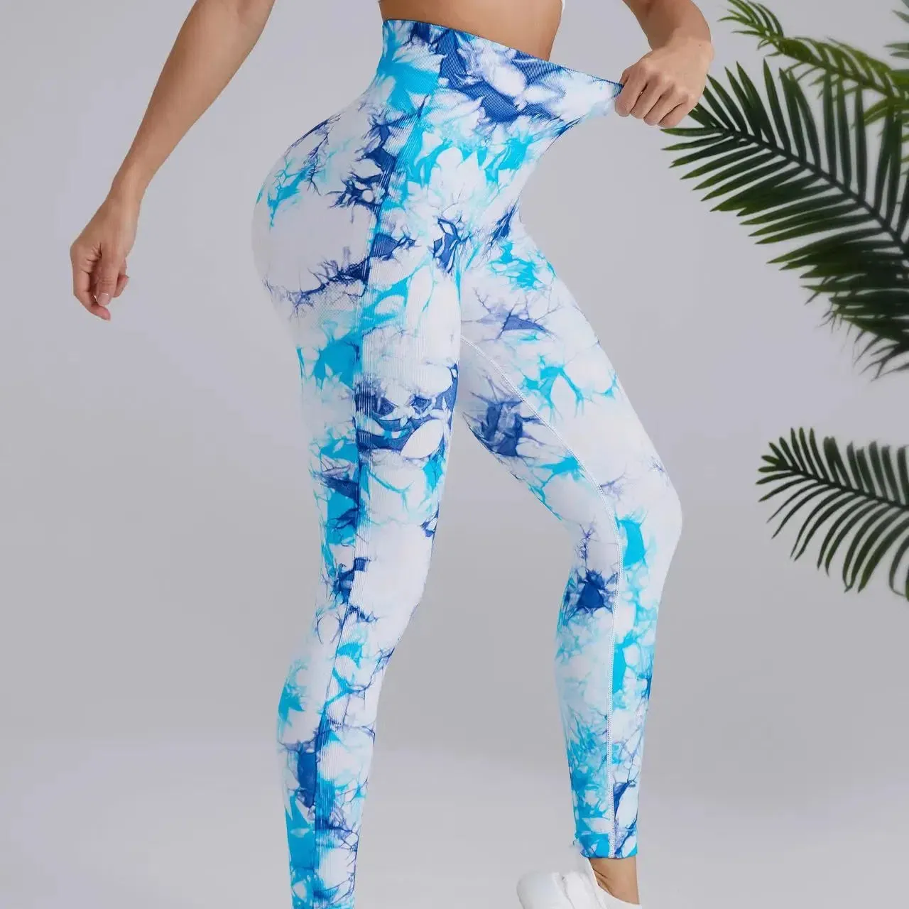 Tie Dye Seamless Leggings Women High Waist Tights for Yoga