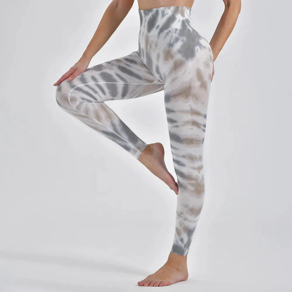 Tie Dye Seamless Leggings Women High Waist Tights for Yoga