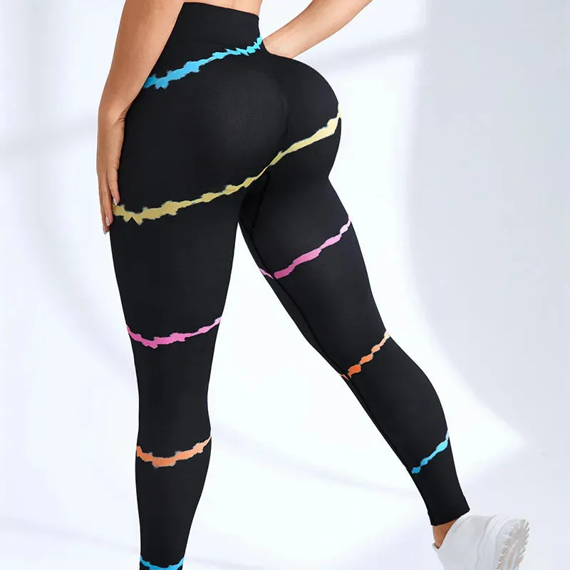 Tie Dye Seamless Leggings Women High Waist Tights for Yoga