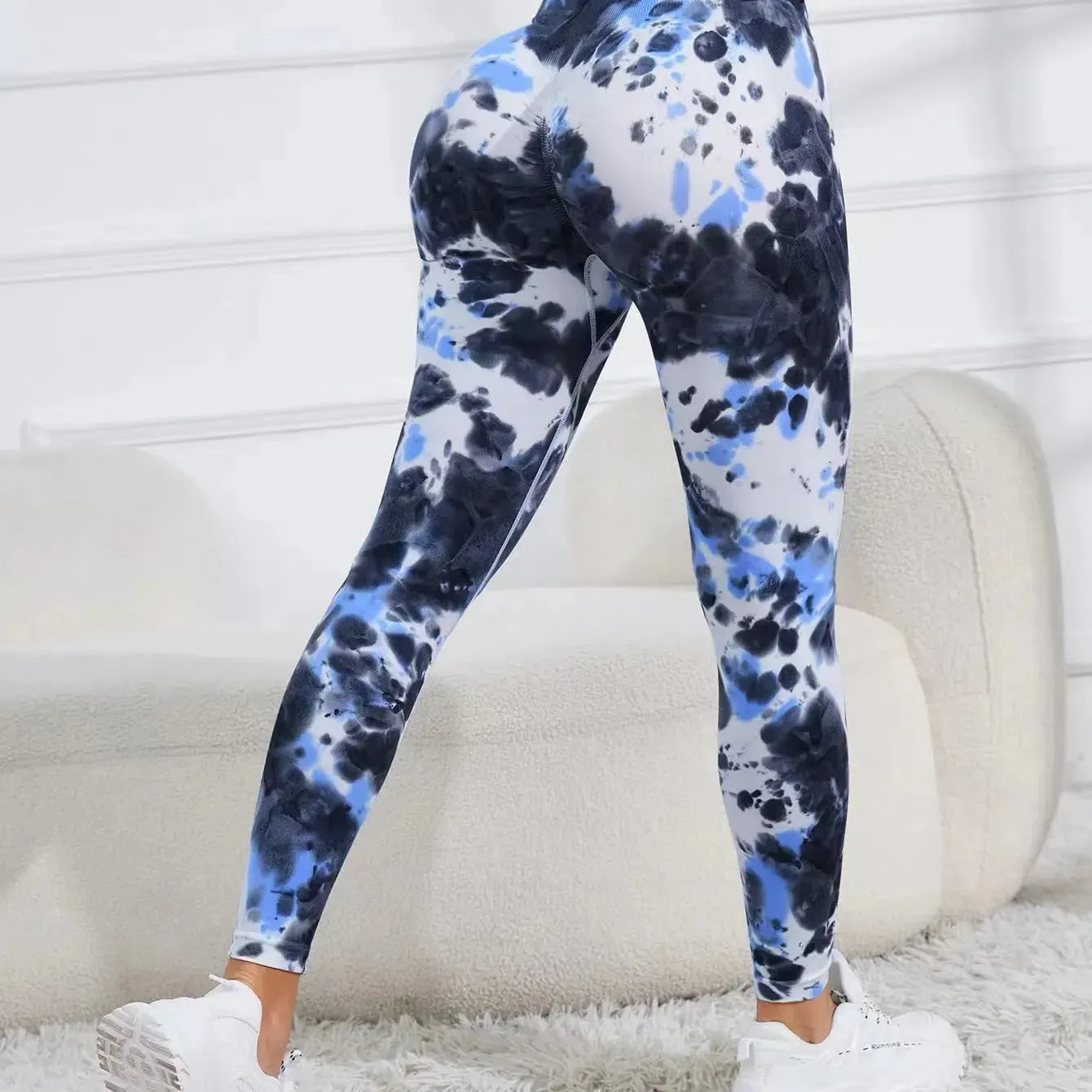 Tie Dye Seamless Leggings Women High Waist Tights for Yoga