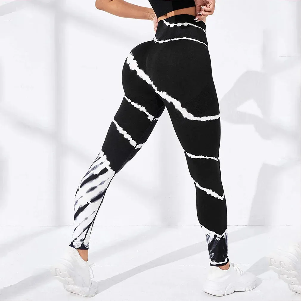 Tie Dye Seamless Leggings Women High Waist Tights for Yoga