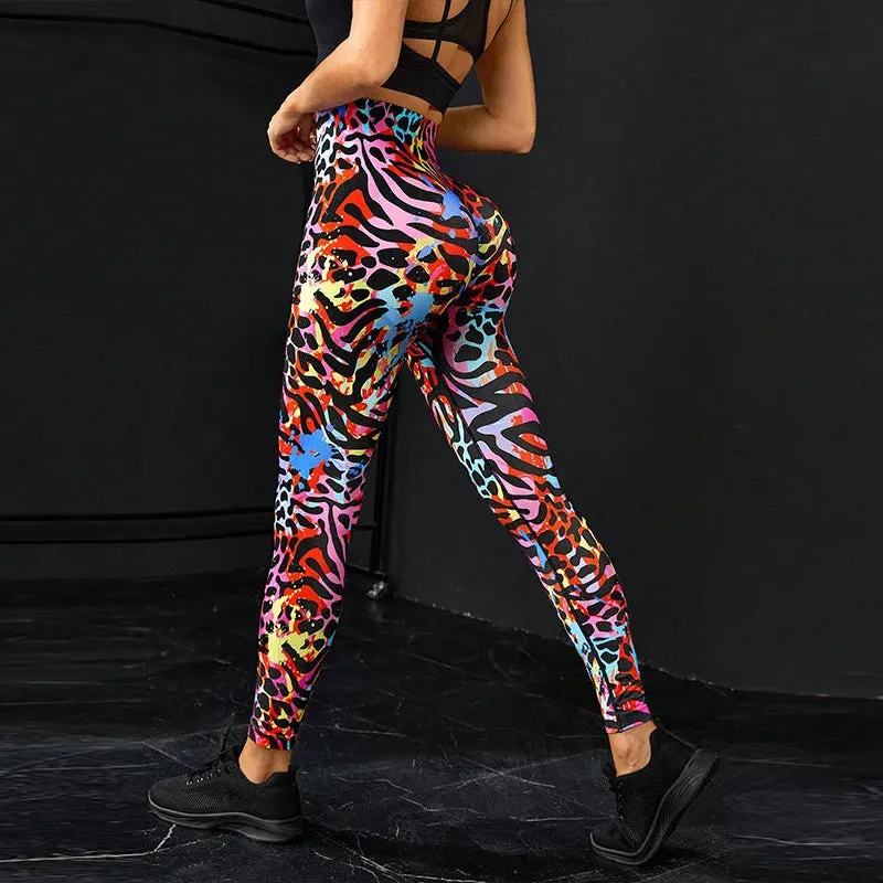 Tie Dye Seamless Leggings Women High Waist Tights for Yoga