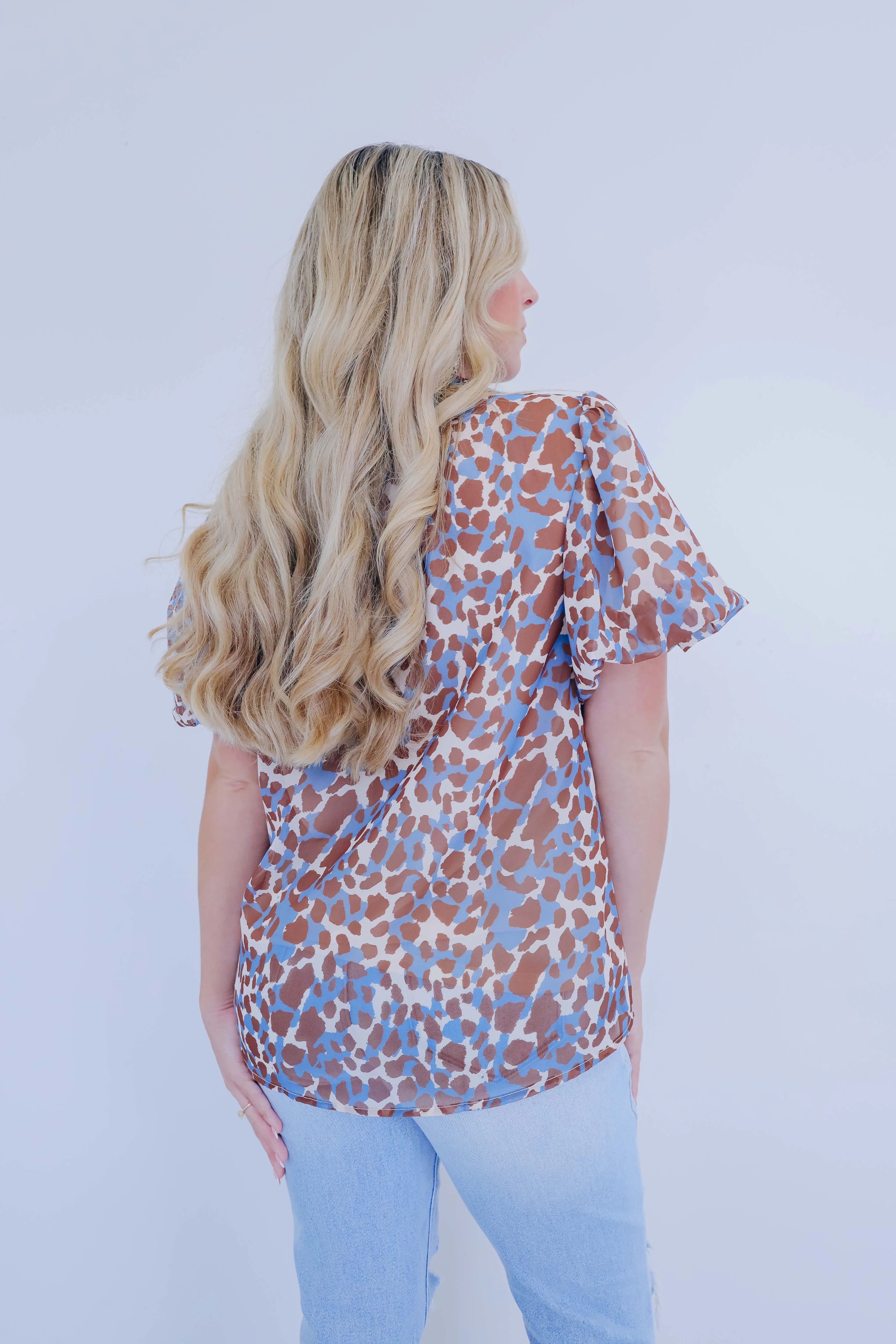 Tobi Tassel Tie Puff Sleeve Blouse