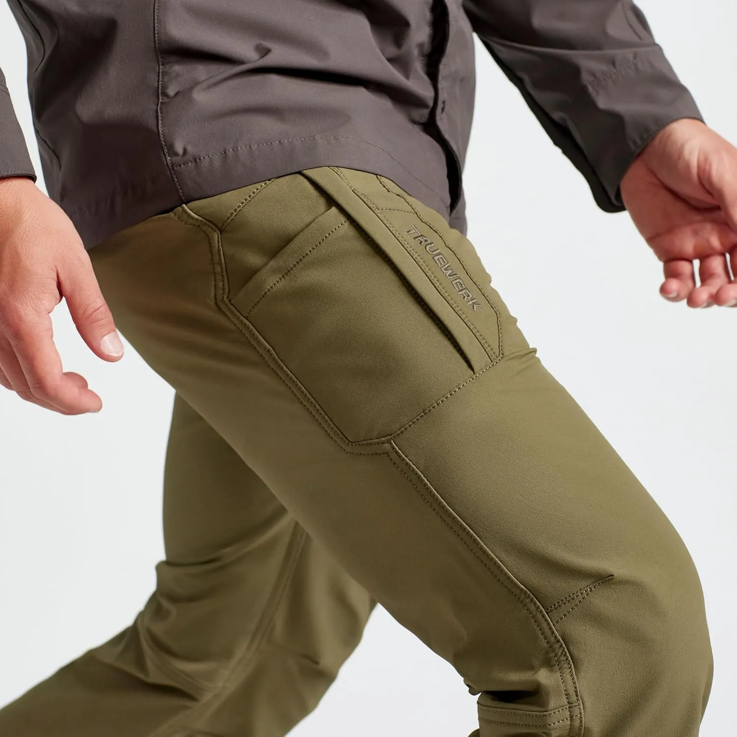 TRUEWERK Mens Work Pants - T1 WerkPants Relaxed Fit, Lightweight, Moisture Wicking, Tactical Cargo Pants with 4-Way Stretch
