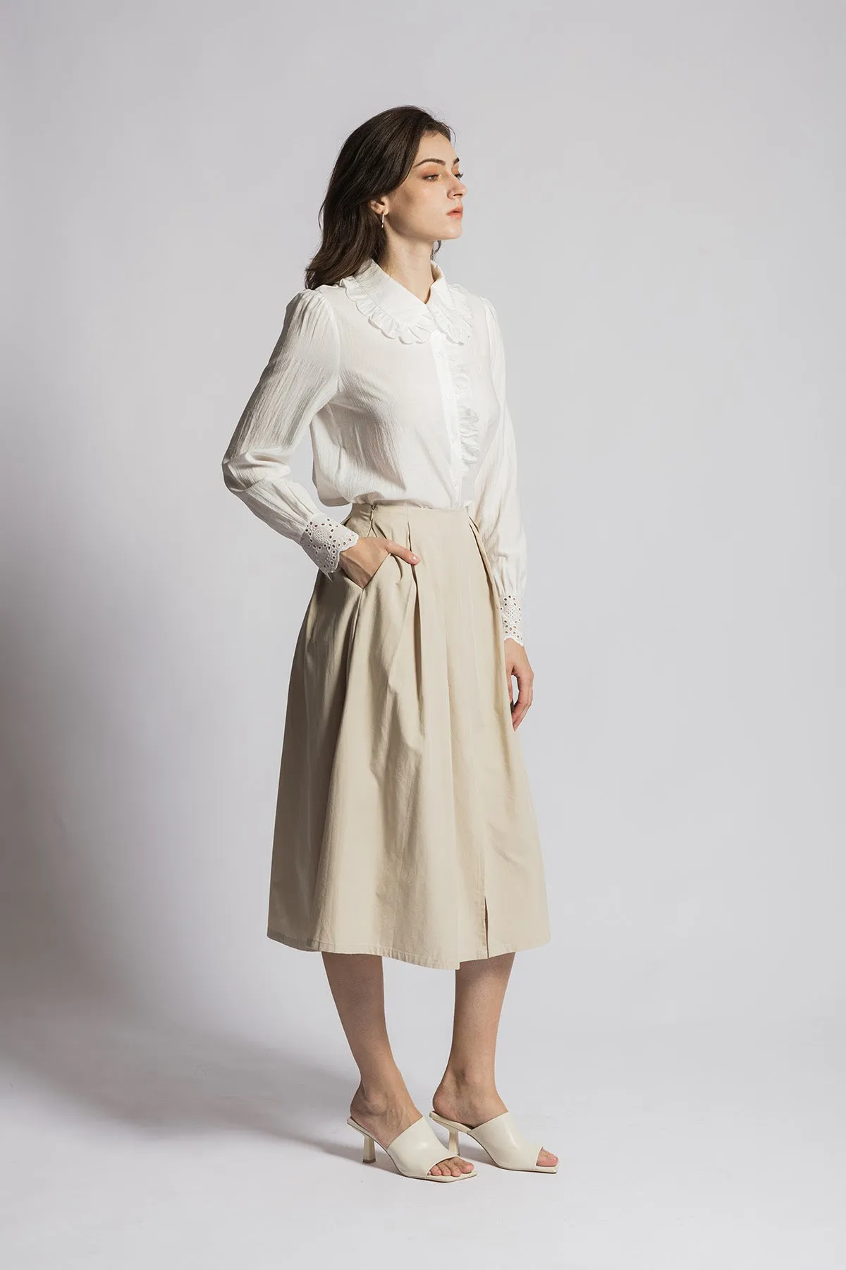 Venlee A line Midi Long Skirt