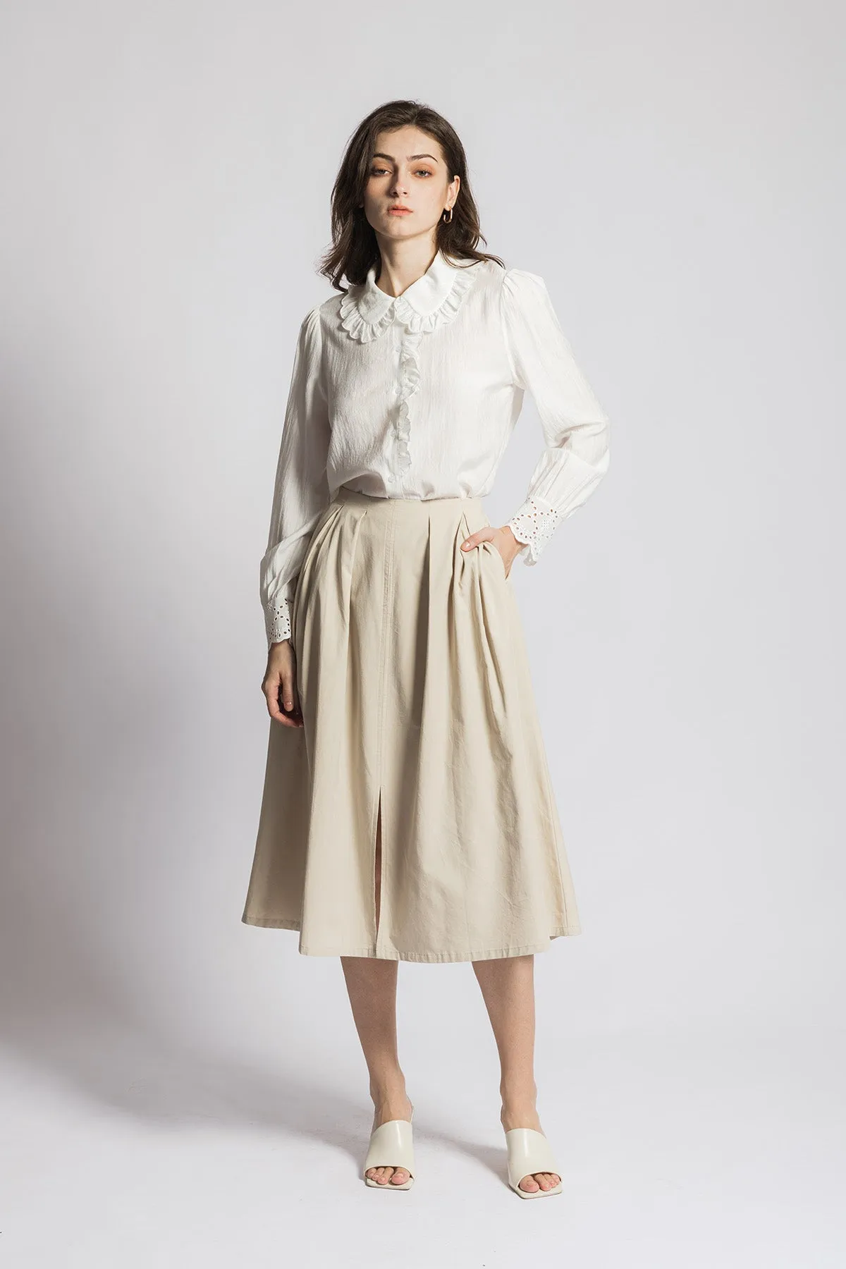 Venlee A line Midi Long Skirt
