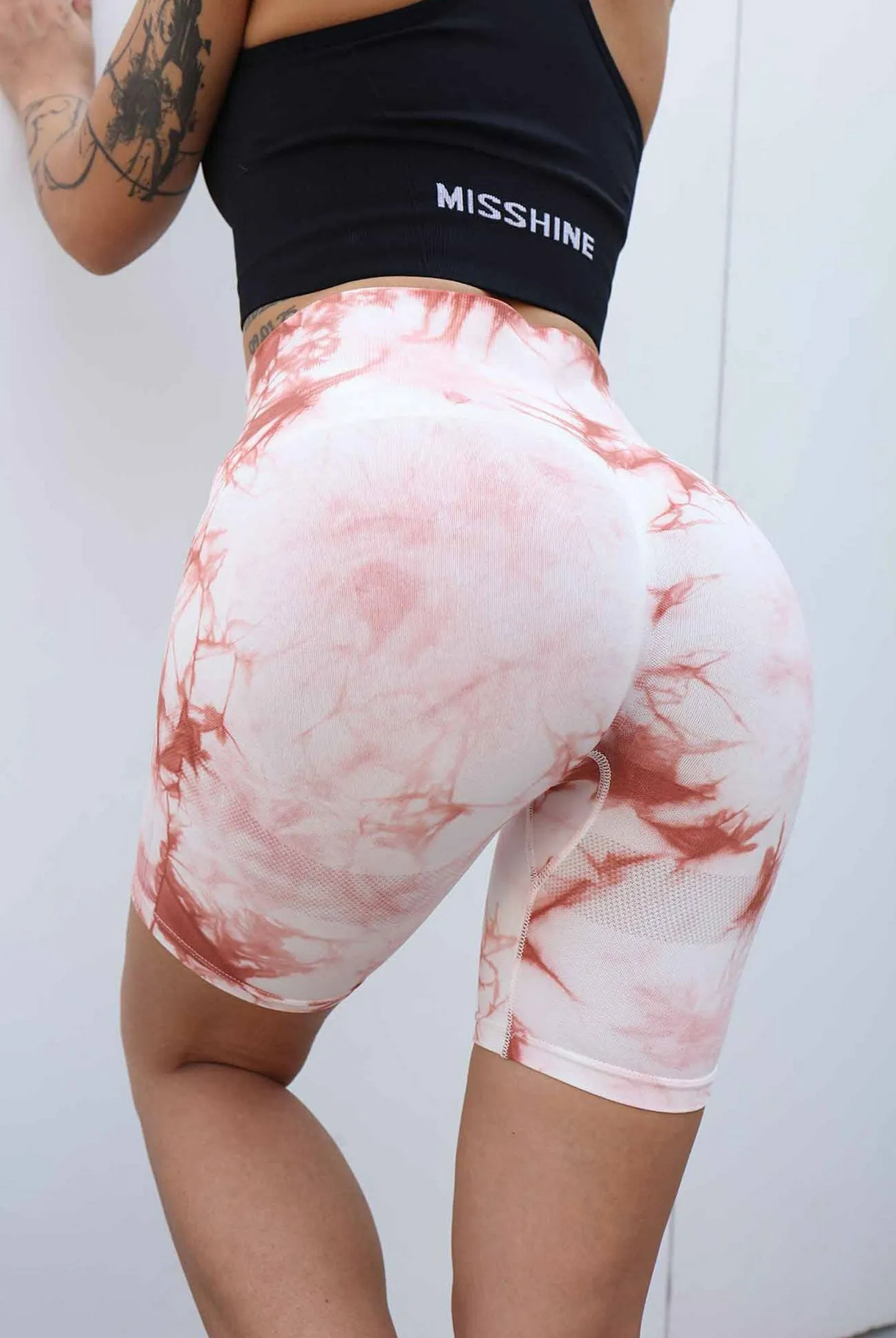 Wjczt Tie Dye Women Shorts Fitness Seamless Leggings Push Up Yoga Pants Workout Clothes Gym Sportswear Jogging Sport Outfit For Woman