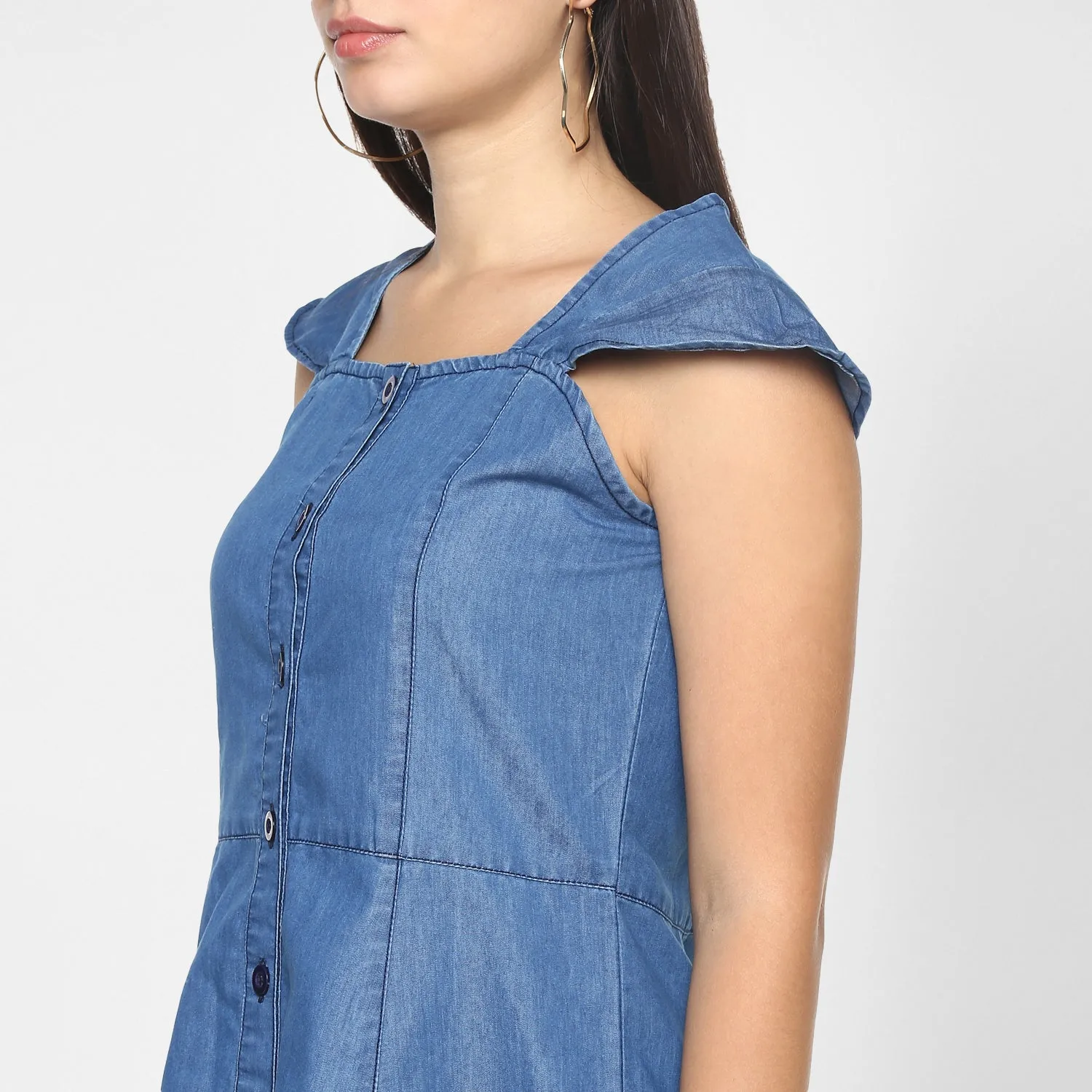 Women's Cotton Grey Check Shirt Dress - Stylestone