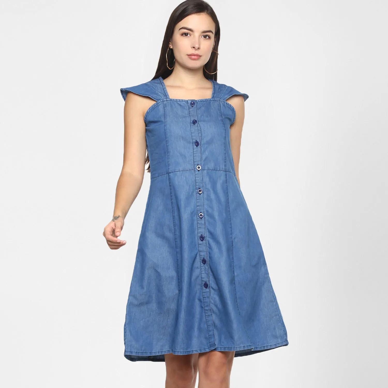 Women's Cotton Grey Check Shirt Dress - Stylestone