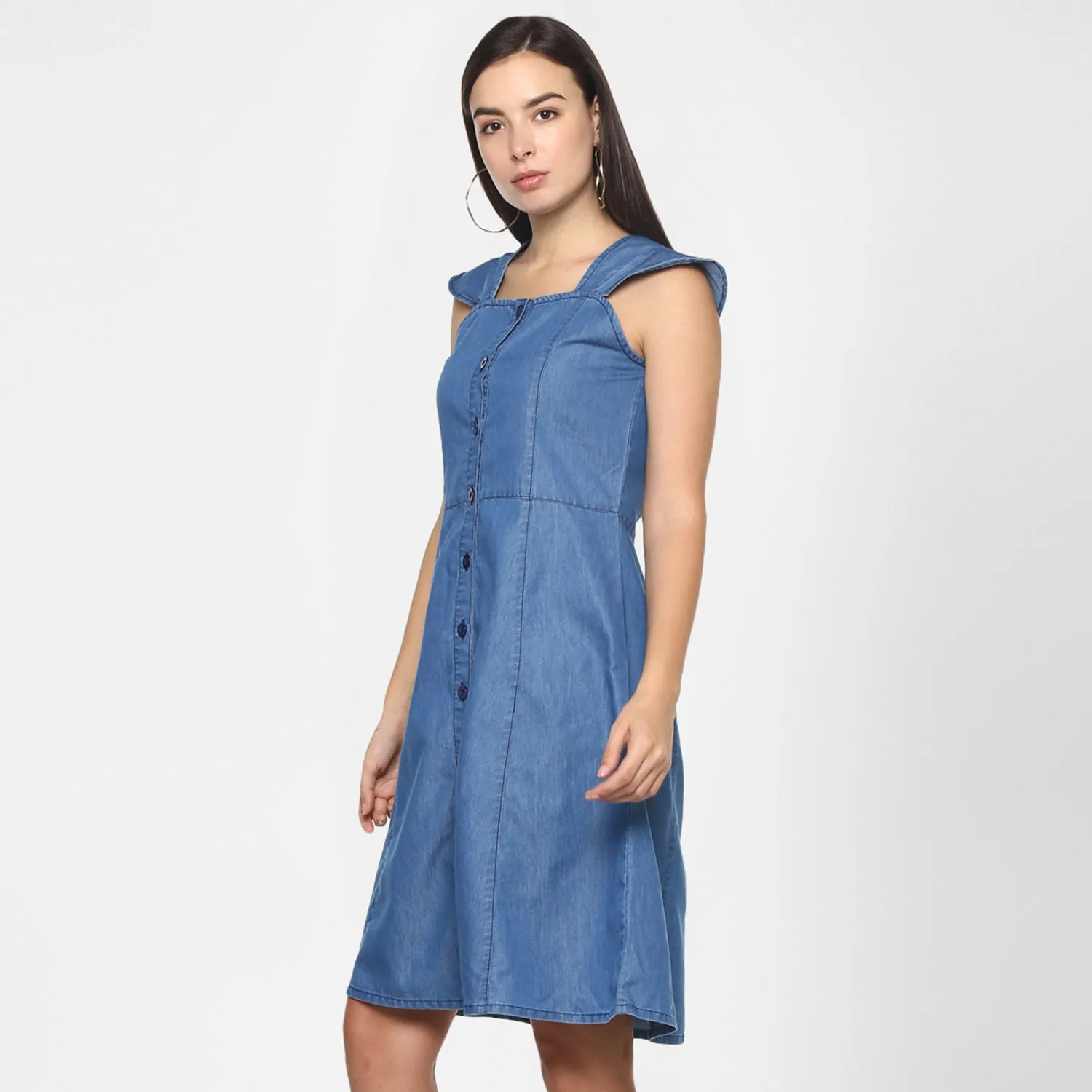Women's Cotton Grey Check Shirt Dress - Stylestone