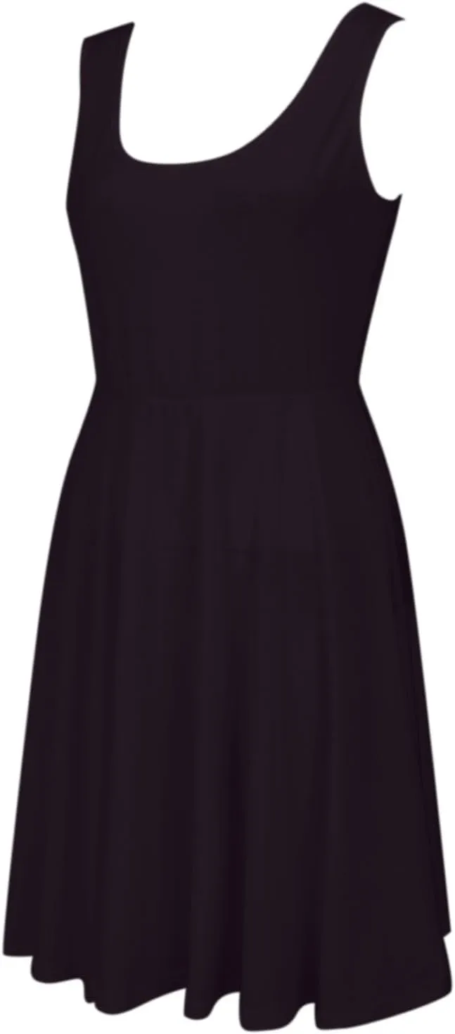 Women's Summer Dresses Scoop Neck Sleeveless A-Line Ribbed Knit Above Knee Tank Dress
